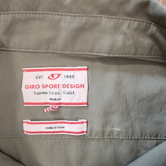 Giro Sport Design Men's Green Nylon Button Down Short Sleeve Shirt Stretchy M - Picture 4 of 8